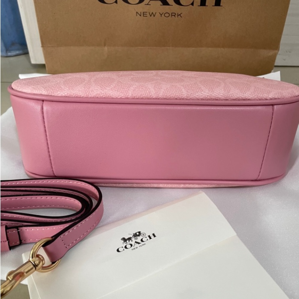 Coach Pink Signature Shoulder Bag with Gold Hardware CA933 - Picture 6 of 13